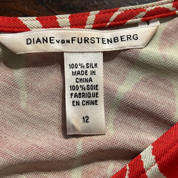 Diane Von Furstenberg Tops | Dvf Stein Damask Framboise Silk Top Blouse - Picture 2 of 4